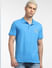 Blue Logo Print Polo T-shirt_404262+2