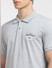 Grey Logo Print Polo T-shirt_404263+5