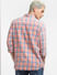 Peach Check Print Full Sleeves Shirt_404271+4