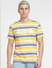 Yellow Striped Crew Neck T-shirt_404288+2