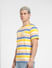 Yellow Striped Crew Neck T-shirt_404288+3