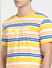 Yellow Striped Crew Neck T-shirt_404288+5