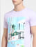 Lilac Graphic Print Crew Neck T-shirt_404291+5