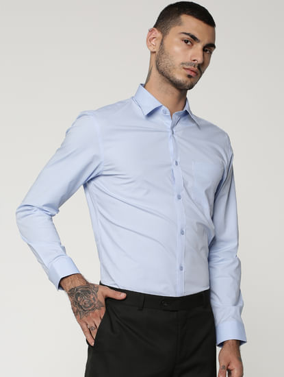 Light Blue Formal Full Sleeves Shirt