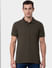 Green Jacquard Polo Neck T-shirt_59804+2
