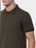 Green Jacquard Polo Neck T-shirt_59804+5