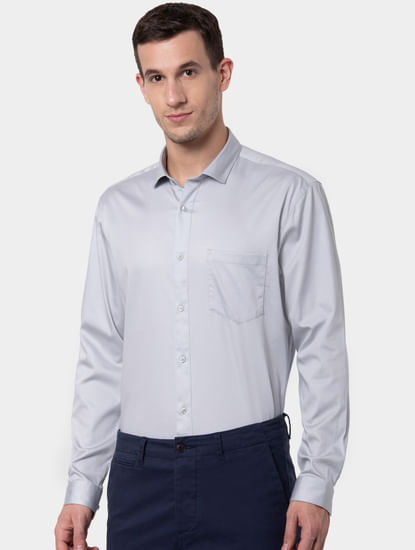 Grey Formal Full Sleeves Shirt
