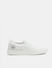 White Melange Slip-On Sneakers_412371+2