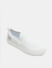 White Melange Slip-On Sneakers_412371+4