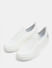 White Melange Slip-On Sneakers_412371+6