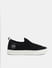 Black Melange Slip-On Sneakers_412372+2