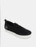 Black Melange Slip-On Sneakers_412372+4