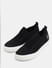 Black Melange Slip-On Sneakers_412372+6