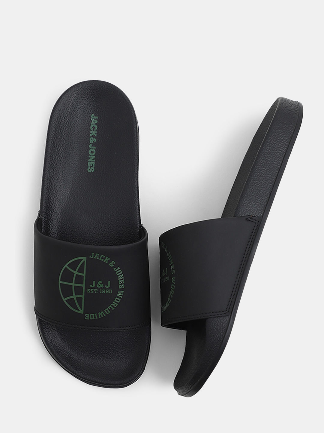 Black Logo Print Sliders 137229202 Jet Black