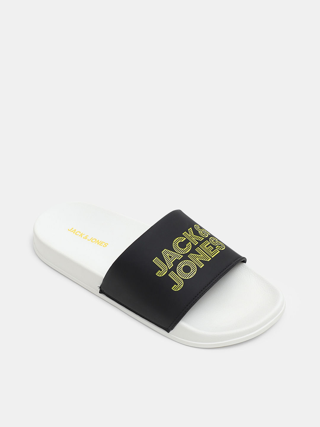 Black White Logo Print Sliders 137229701 Anthracite