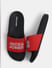 Red & Black Logo Print Sliders_412394+3