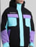 Black Colourblocked Hooded Jacket_412407+5