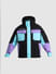 Black Colourblocked Hooded Jacket_412407+8