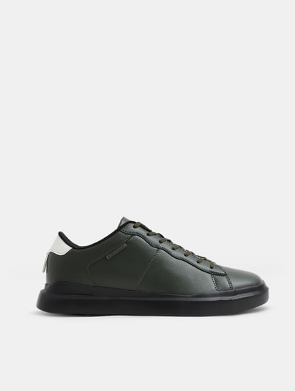 Olive Premium Lace-Up Sneakers