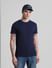 Navy Blue Crew Neck T-shirt_412690+1