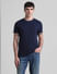 Navy Blue Crew Neck T-shirt_412690+2