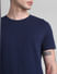 Navy Blue Crew Neck T-shirt_412690+5