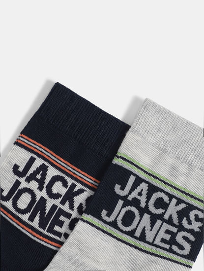Pack of 2 Logo Print Mid-Length Socks