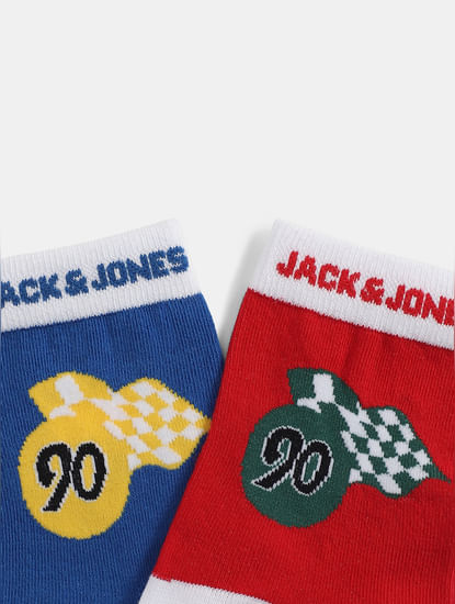 Pack of 2 Racer Print Mid-Length Socks