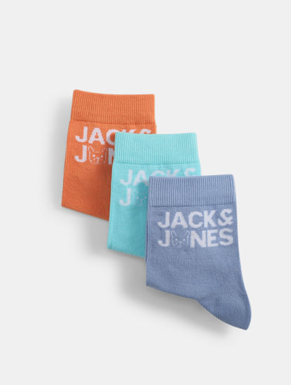 Pack of 3 Logo Print Mid-Length Socks