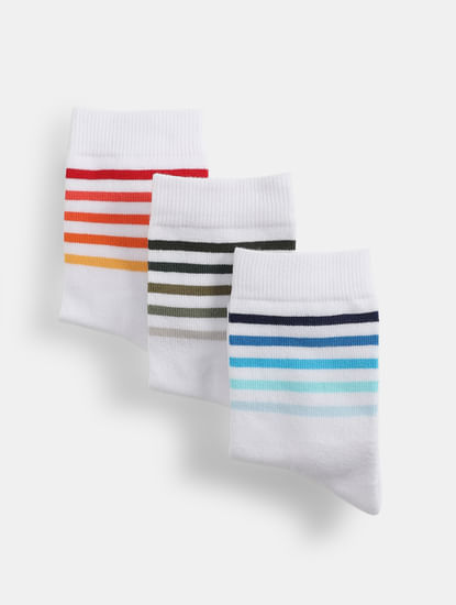 Pack of 3 Striped Mid-Length Socks