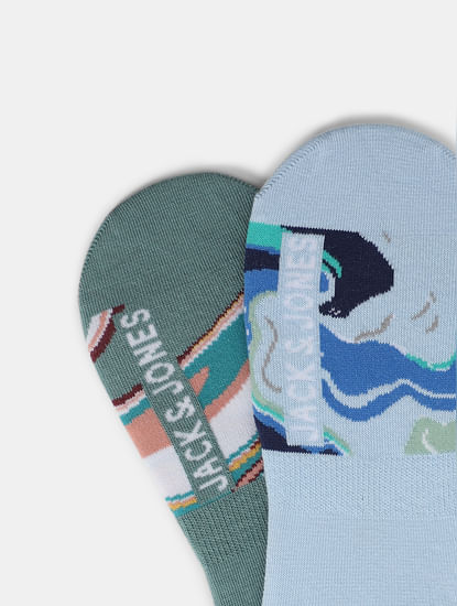 Pack of 2 Printed No-Show Socks