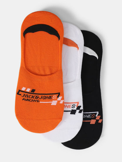Pack of 3 Racer Print No-Show Socks