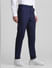 Navy Blue Mid Rise Striped Trousers_412727+2