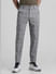 Grey Mid Rise Check Trousers_412730+1