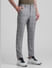 Grey Mid Rise Check Trousers_412730+2