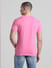 Pink Logo Print Crew Neck T-shirt_413764+4