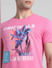 Pink Logo Print Crew Neck T-shirt_413764+5