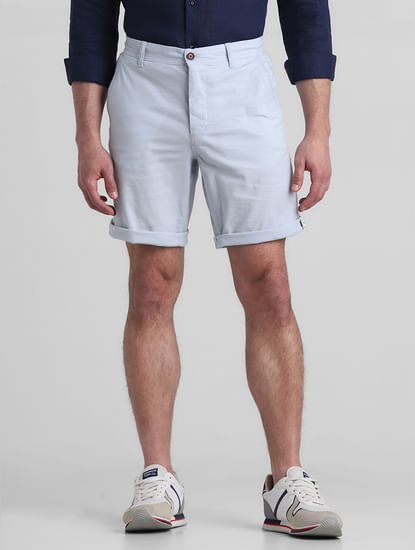 Light Blue Regular Fit Chino Shorts