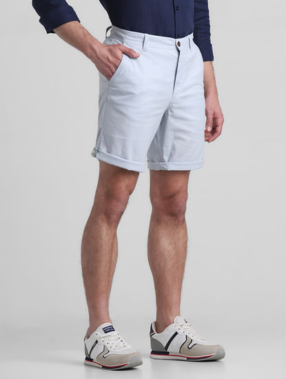Light Blue Regular Fit Chino Shorts