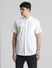 White Printed Short Sleeves Shirt_413781+2