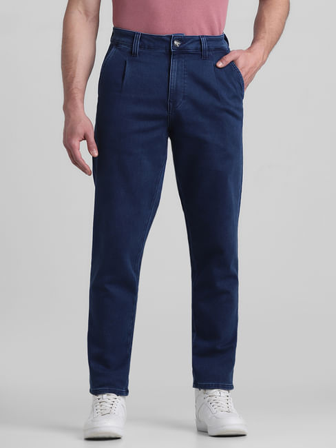 DARK Blue Low Rise Knit Anti Fit Jeans