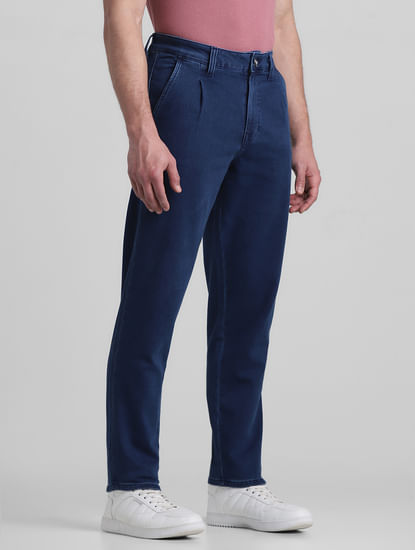 DARK Blue Low Rise Knit Anti Fit Jeans