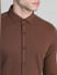 Brown Slim Fit Full Sleeves Shirt_413791+5