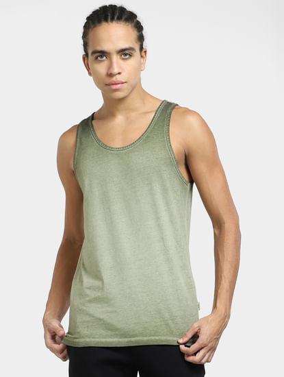 Green Washed Cotton Vest