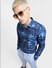 Blue Abstract Print Linen Blend Shirt _392414+1