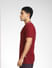 Red Knit Polo Neck T-shirt