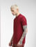 Red Knitted Polo Neck T-shirt_392420+3