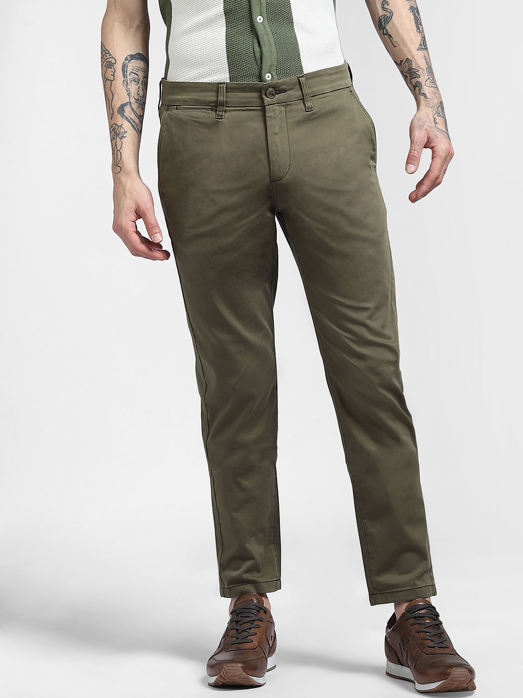 Buy Olive Green Trousers  Pants for Men by iVOC Online  Ajiocom