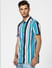 Orange Striped Half Sleeves Shirt_392474+3