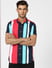 Multi-coloured Striped Half Sleeves Shirt_392476+2